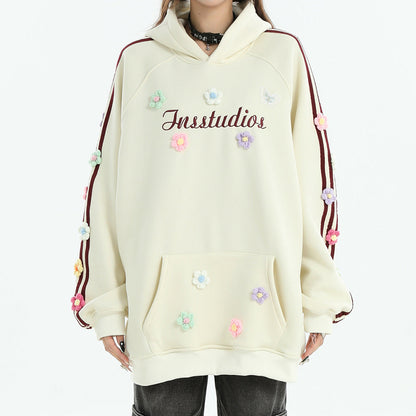 Blokette Hoodie Floral Aesthetic Embroidery