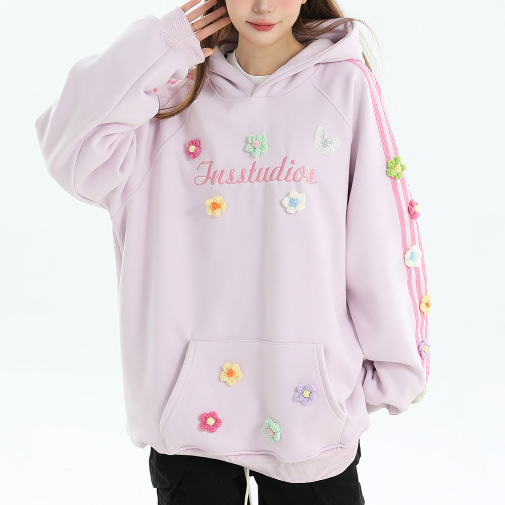 Blokette Hoodie Floral Aesthetic Embroidery