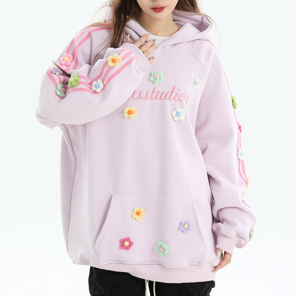 Blokette Hoodie Floral Aesthetic Embroidery