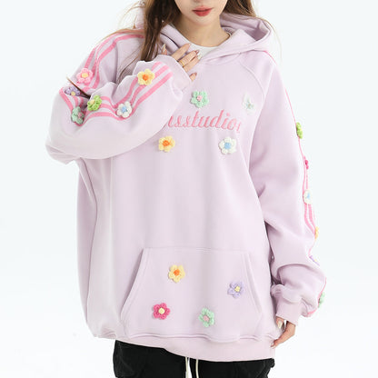 Blokette Hoodie Floral Aesthetic Embroidery