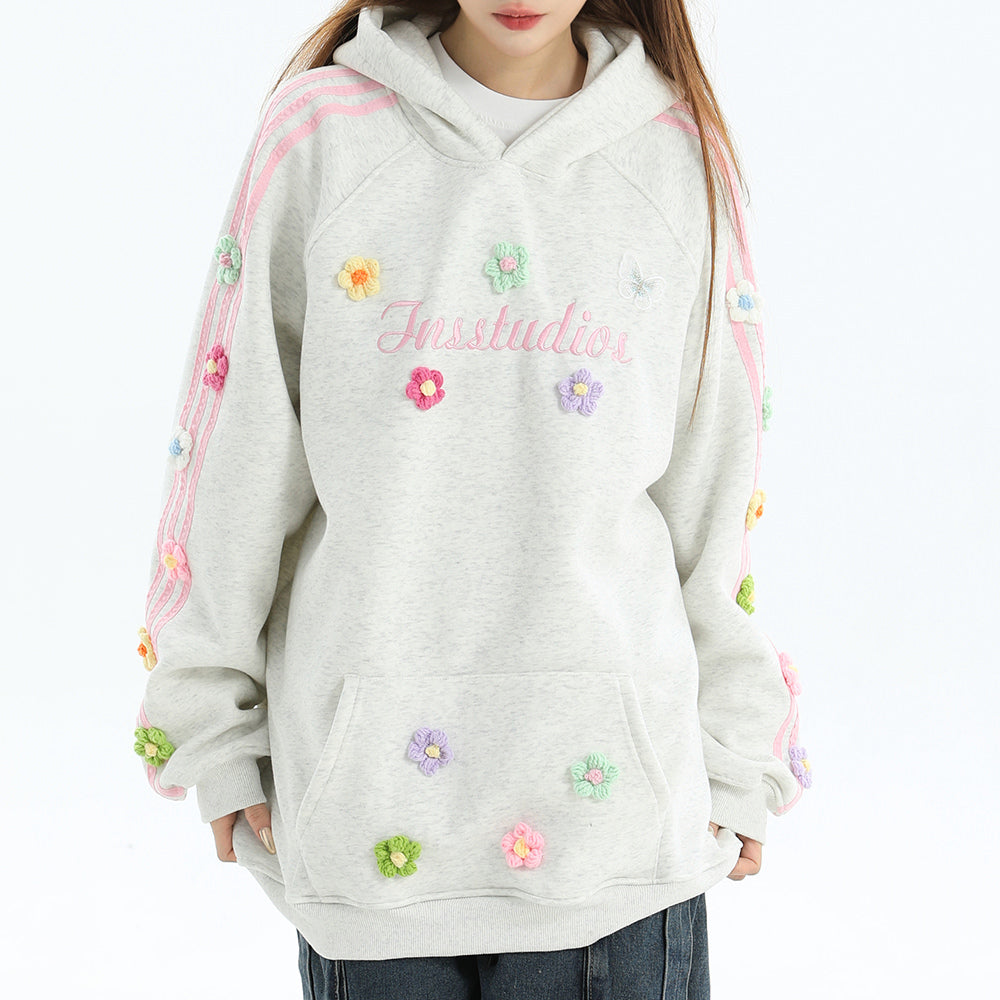 Blokette Hoodie Floral Aesthetic Embroidery