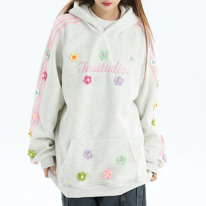 Blokette Hoodie Floral Aesthetic Embroidery