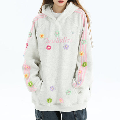 Blokette Hoodie Floral Aesthetic Embroidery