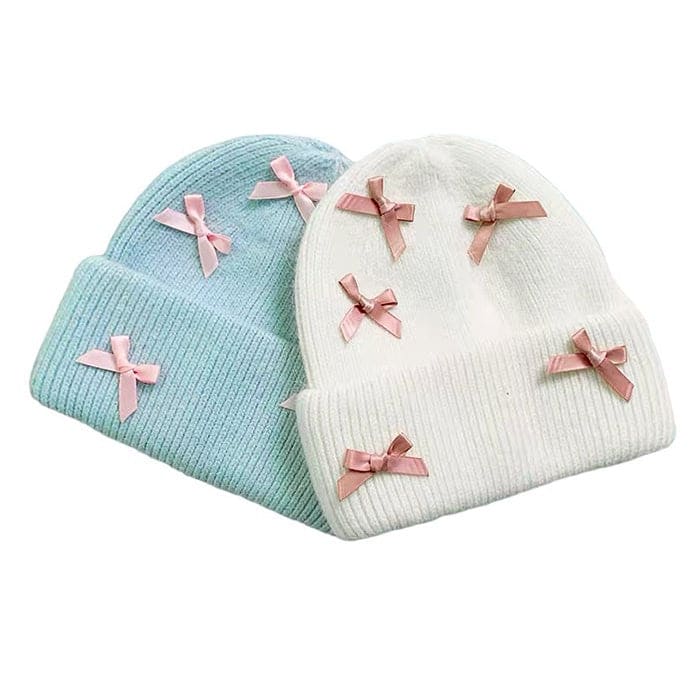 Bows Knit Hat - Hats