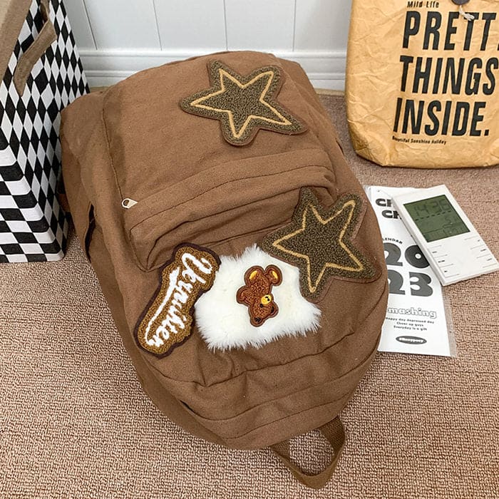 Brown Bear Star Backpack - Standart / Brown - Backpacks