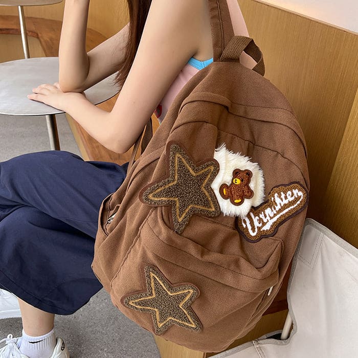 Brown Bear Star Backpack - Standart / Brown - Backpacks