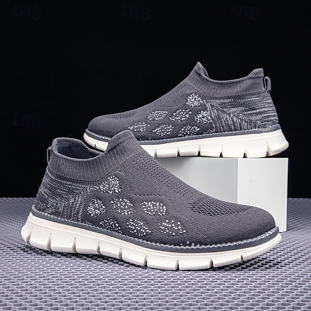 Men's Textured Knit Slip-On Sneakers, Comfort Fit with