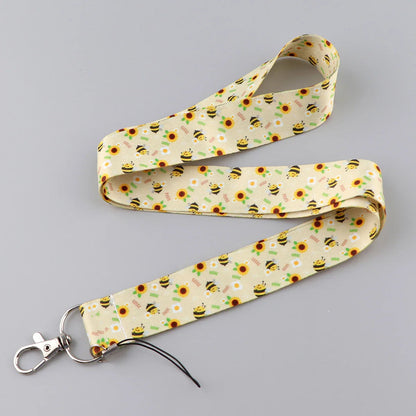 Floral Bee Lanyard and Card Holder