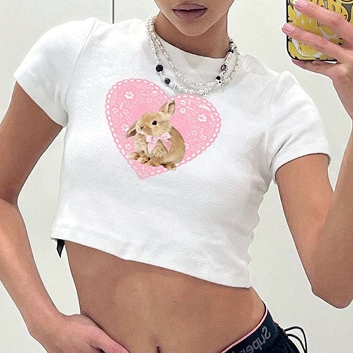 Bunny Heart Crop Top - Tops