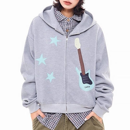 bunny ears hoodie with guitar patch boogzel clothing