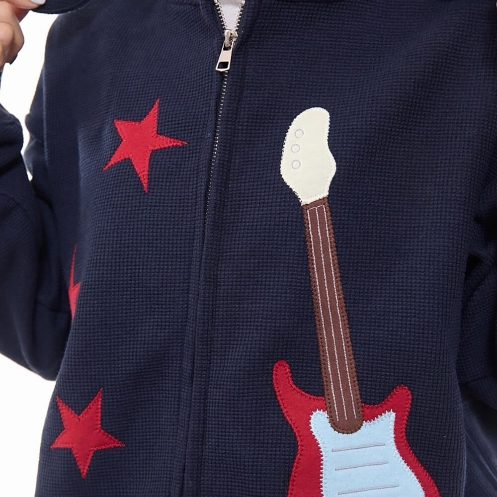 bunny ears hoodie with guitar patch boogzel clothing