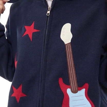 bunny ears hoodie with guitar patch boogzel clothing