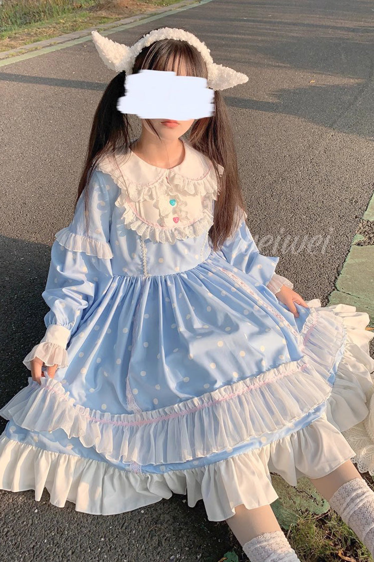 Toffee Bobo Long Sleeve Print Ruffle Dress - Sweet Lolita