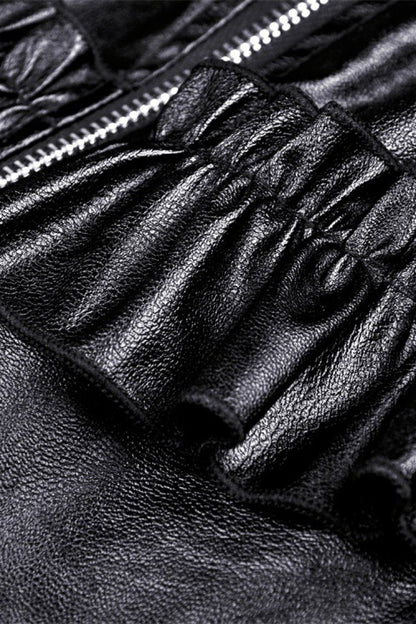 Layered Strap Gothic Dress with Buckles and Zippers