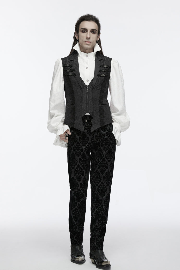 Zippered Jacquard Waistcoat with Buckle for Men - NoirEdge