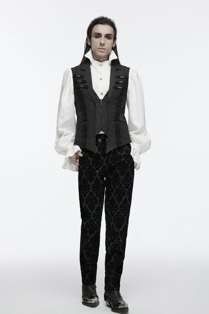 Zippered Jacquard Waistcoat with Buckle for Men - NoirEdge