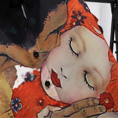 Chiffon Casual T-Shirt Face Print Girl Shorts