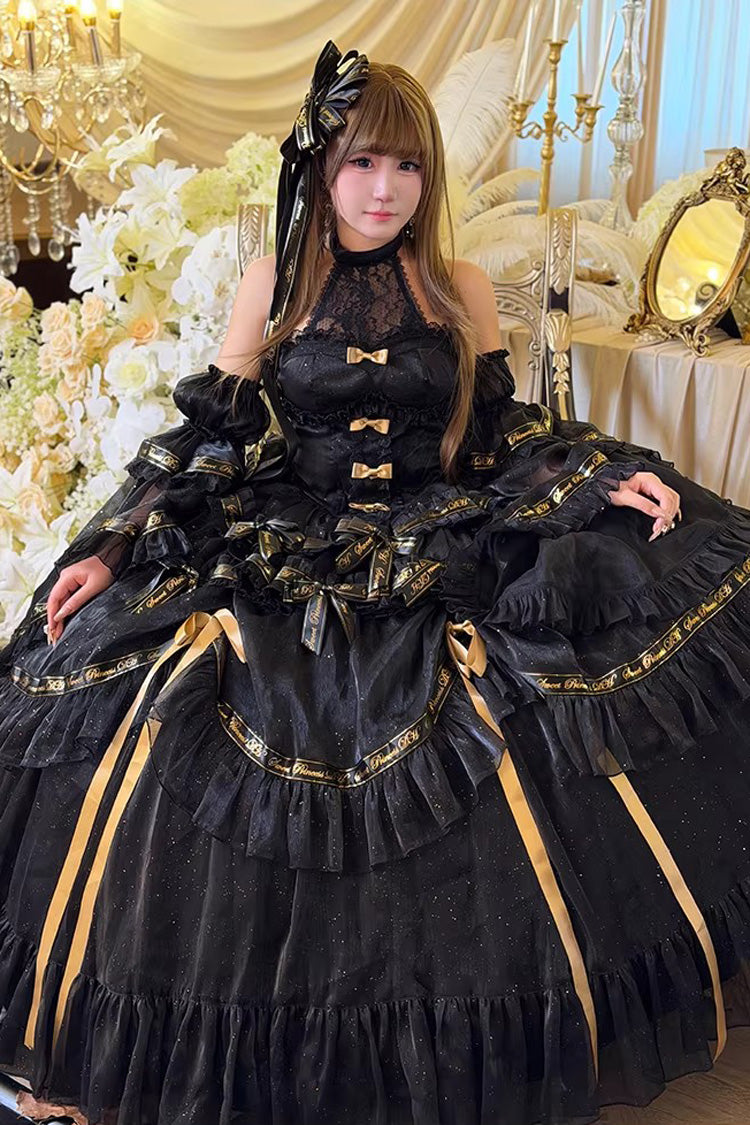 Double-Layered Ruffled Princess JSK with Bow Accents