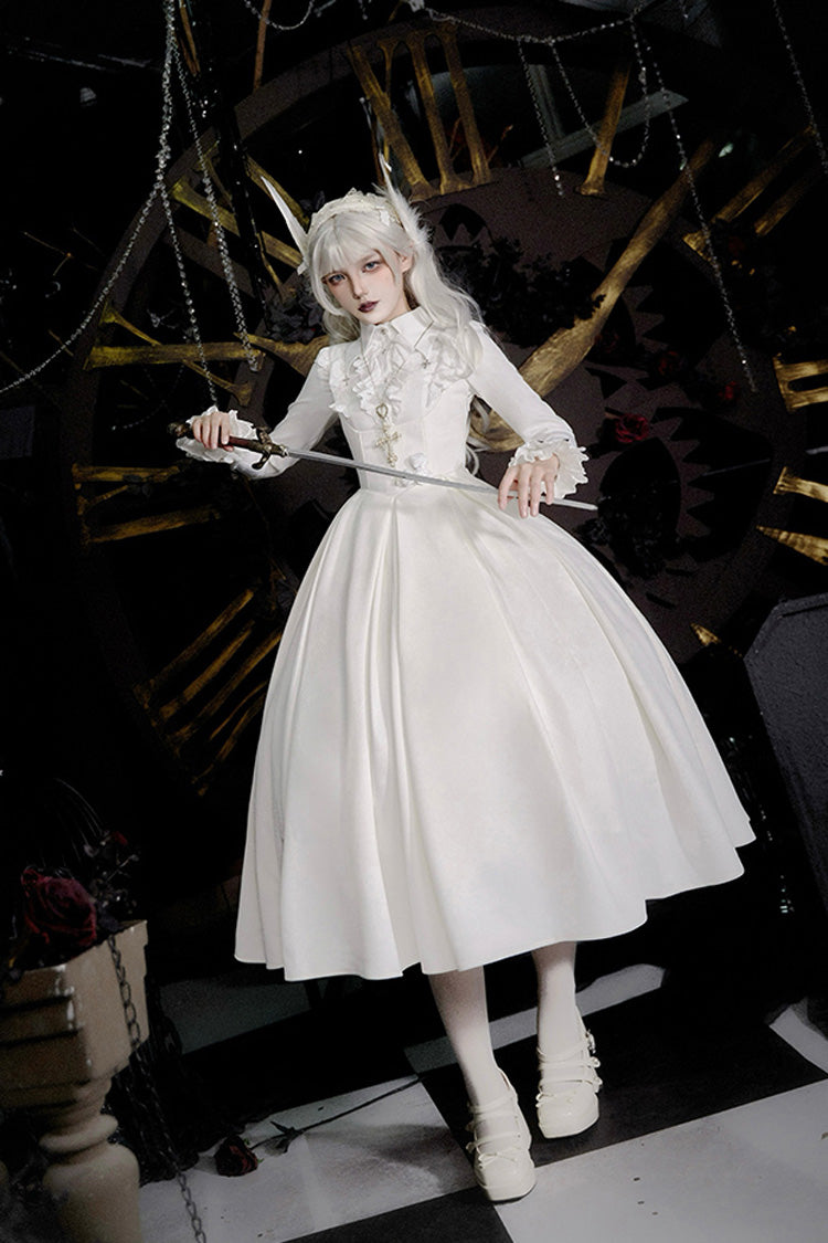 Gothic Lolita Night Poems Embroidery Fishbone Corset Dress