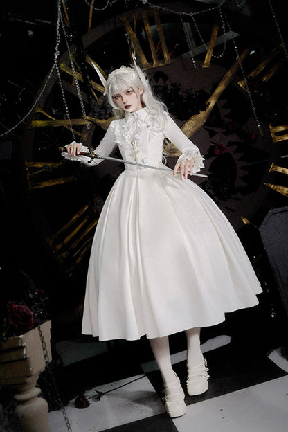 Gothic Lolita Night Poems Embroidery Fishbone Corset Dress