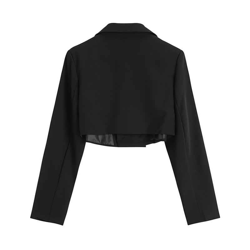 Ensemble blazer court à lacets et robe fourreau irrégulière avec décor de chaîne noire