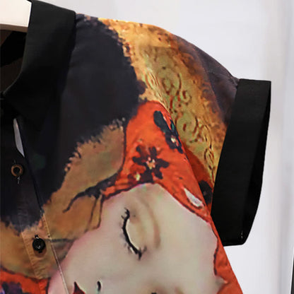 Chiffon Casual T-Shirt Face Print Girl Shorts