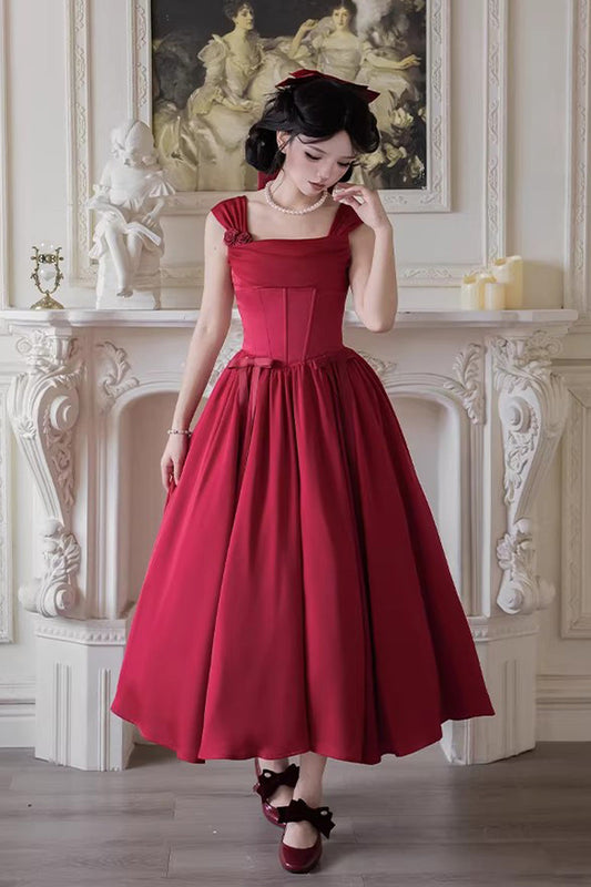 Fishbone Vintage Elegant Jumper Dress Set - Red With Love