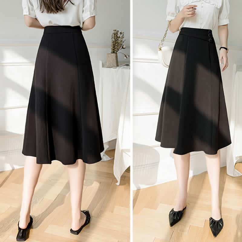 Elegant Button Front Skirt