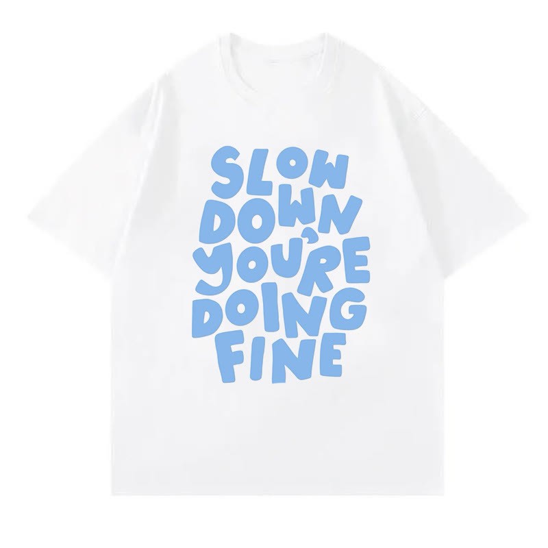 Pantskirt T-Shirt Cartoon Print Letter