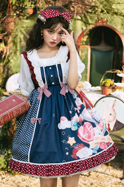 Candy-Print Star-Button Sweet Lolita JSK Dress
