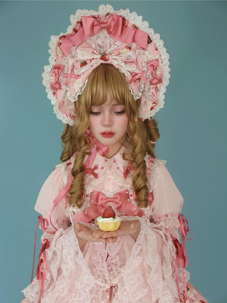 Pink / Yellow / White Sweet Lolita Bonnet