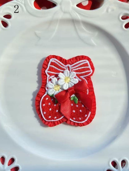 11 Options Bowknot Decorated Cherry/Strawberry/Cake Brooch/Hairclip