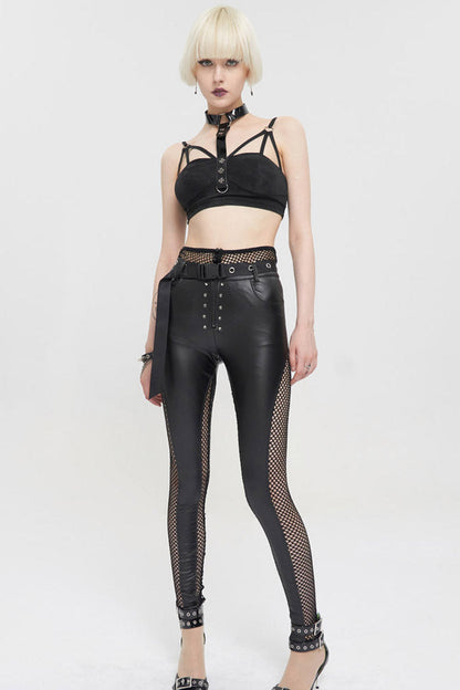 Dark Halter Neck Cutout Sling Vest with Metal Ring