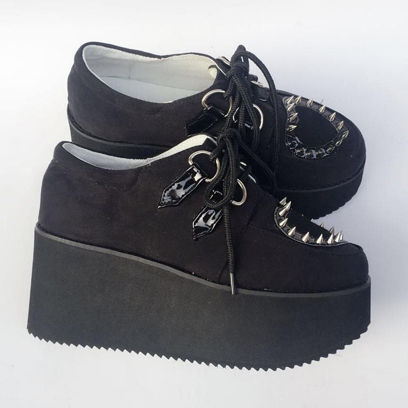 Shoes Made Custom Flatform SP168610 Heart Rivet