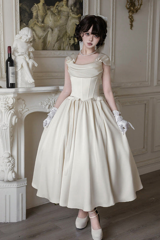 Fishbone Vintage Elegant Jumper Dress Set - Ivory With Love