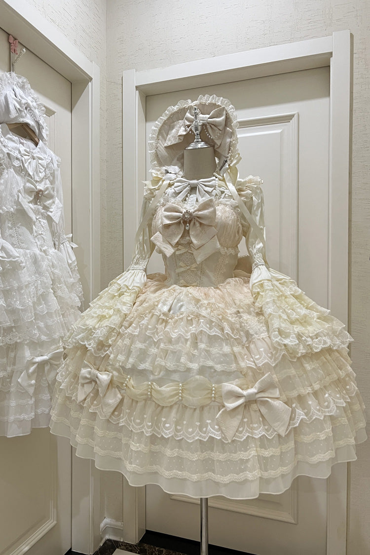 Beige Dream Prologue Doll Multi-Layered Bow Lace Dress
