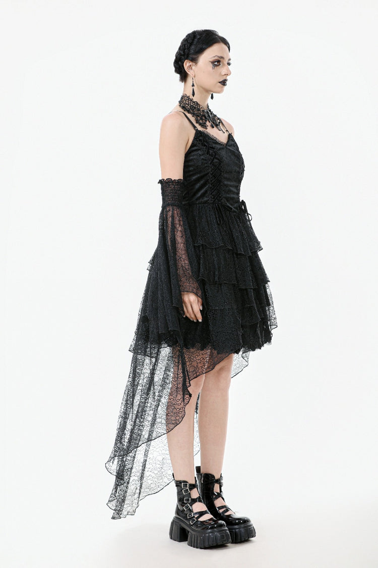 Fishtail Lace Gothic Slip Dress for Graduation