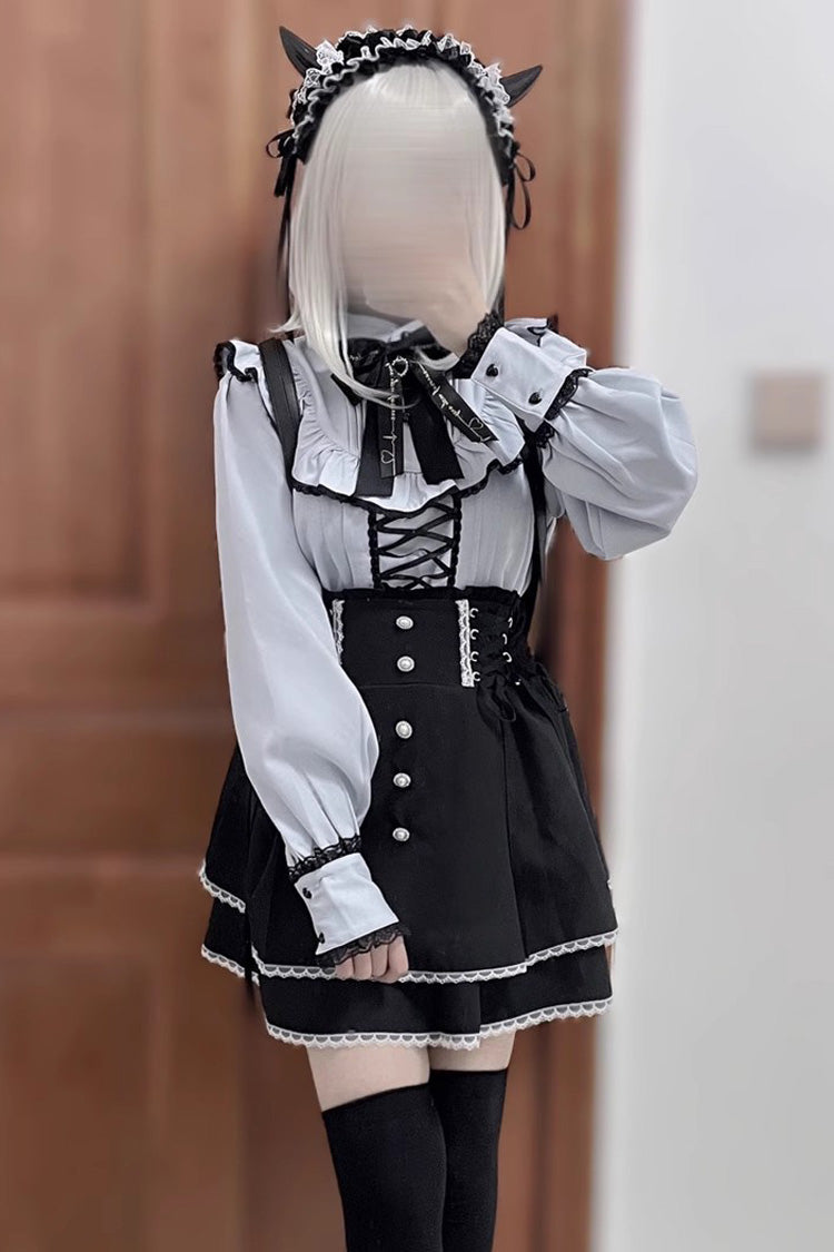 Jirai Kei High Waist Bowknot Lace Lace-Up Sweet Lolita Skirt 2 Colors