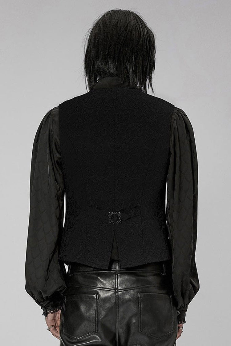 Elegant Asymmetrical V-Neck Embroidered Double Button Waistcoat