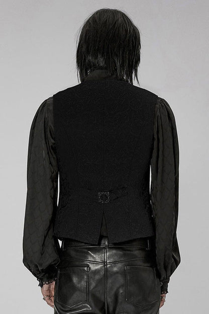 Elegant Asymmetrical V-Neck Embroidered Double Button Waistcoat