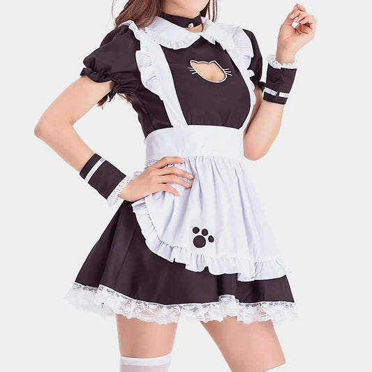 Robe de costume à volants Kitty Lolita Hollow Maid