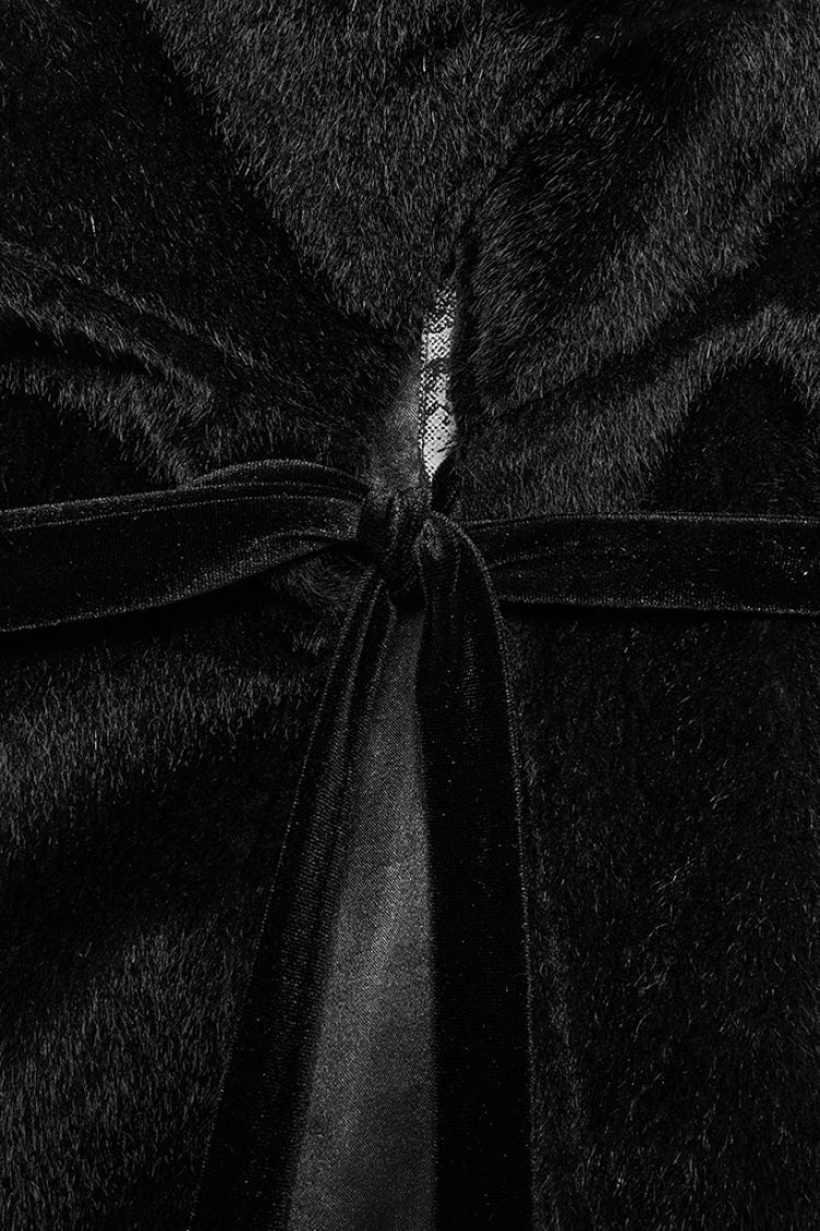 Gothic Bat-Embellished Coat with Strap Details
