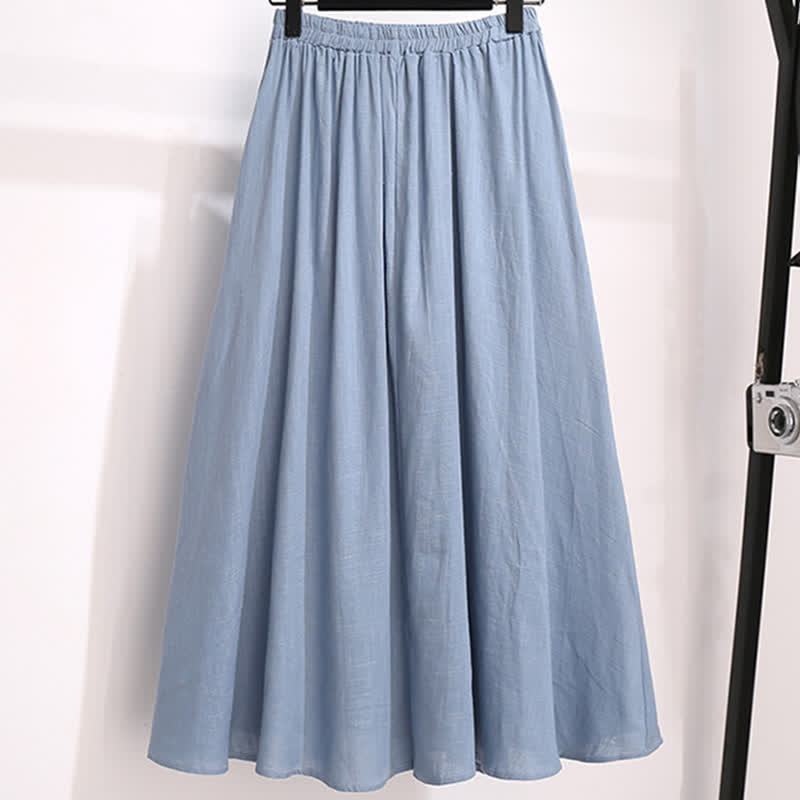 Vintage Buckle White Tassel Hanfu Shirt Skirt