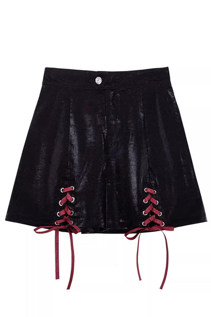 Chief Assassin Lace-Up Gothic Ouji Lolita Set - Noir