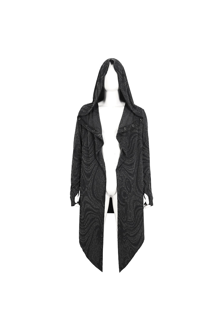 Gothic Hooded Coat with Multi-Chain Back Detail