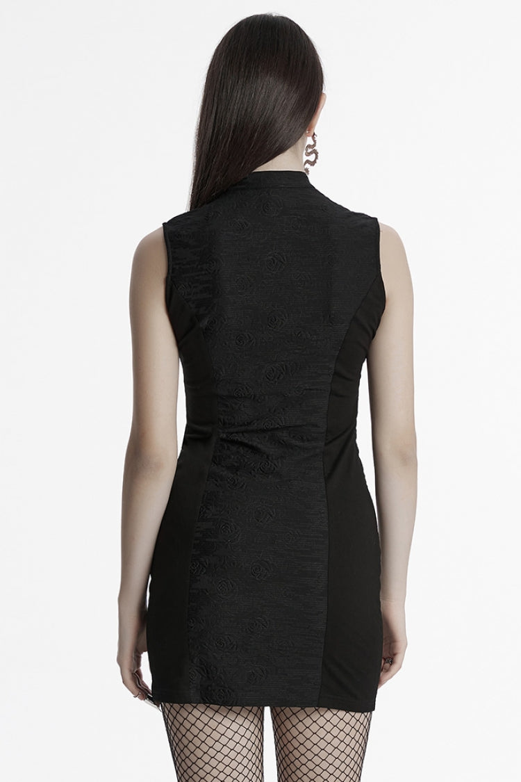 Cheongsam Collar Sleeveless Embroidered Prom Dress