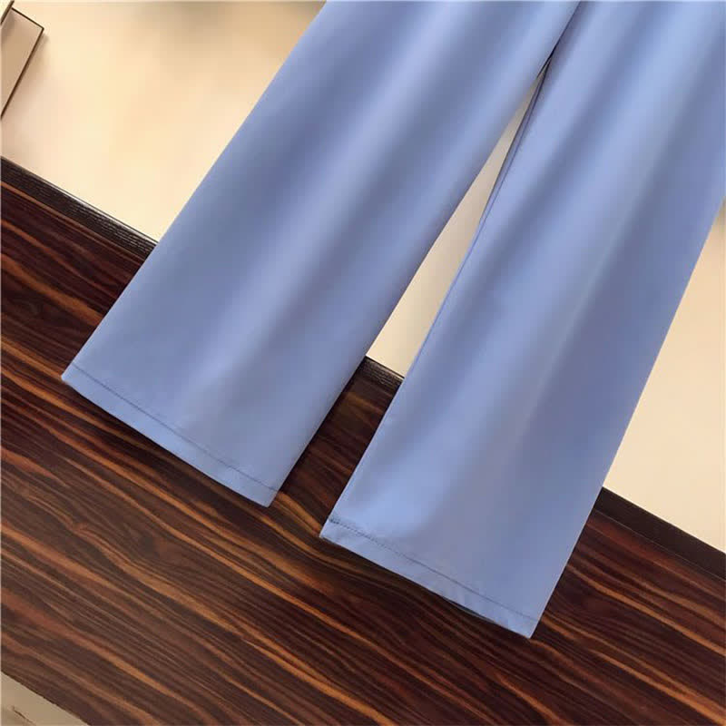 Bowknot Ruffled T-Shirt Wide Leg Pants