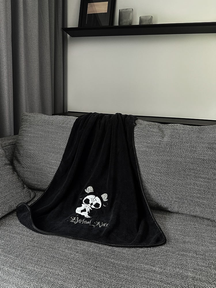 Black and White Grim Reaper Gothic Bath Towel