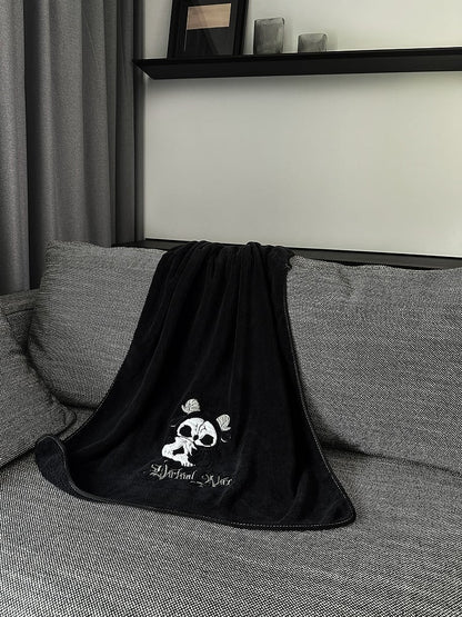 Black and White Grim Reaper Gothic Bath Towel
