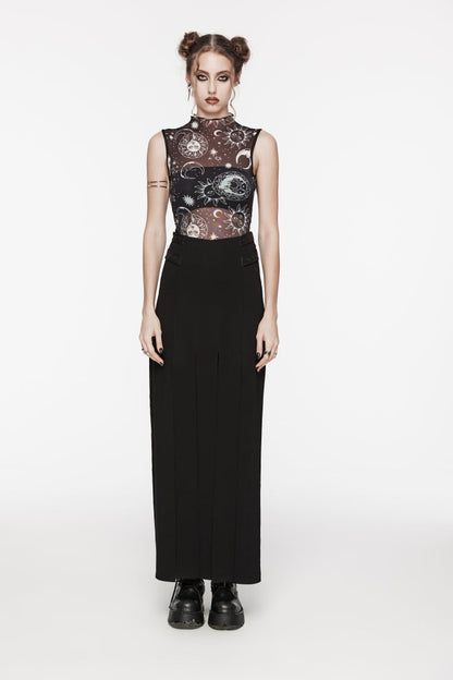 Mesh Eyelet Gothic Top for Women